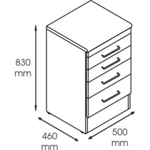Dulap metalic cabinet medical/stomatologic cu 4 sertare, 500x460x830 mm