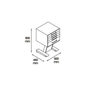 Dulap metalic mobil/cabinet medical/stomatologic cu 5 sertare, 500x460x830 mm - Img 2