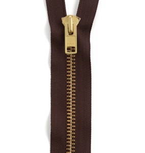 Fermoar YKK pielarie din alama cu banda maro, Tandy Leather SUA