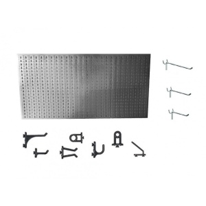 Panou perforat orizontal din INOX, 1000x500mm cu set 45 carlige