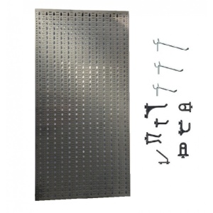 Panou perforat vertical din INOX, 1000x500mm cu set 45 carlige - Img 2