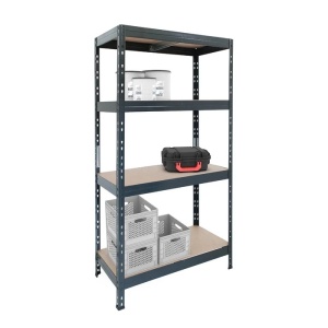 Raft metalic depozitare, 180 x 90 x 45 cm, gri, 4 polite, 300 kg/polita - Img 3