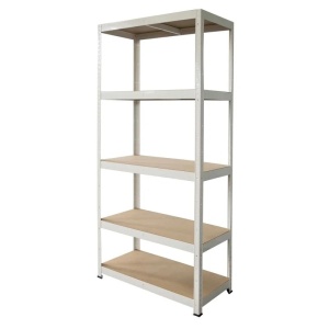 Raft metalic pentru depozitare 180 x 90 x 40 cm, 5 polite,175 kg/polita, alb