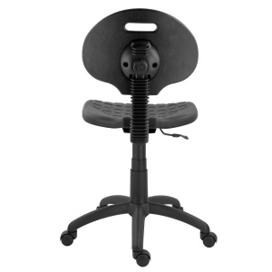 Scaun profesional WORK, ergonomic, inaltime reglabila, suport lombar, roti silentioase, negru - Img 4