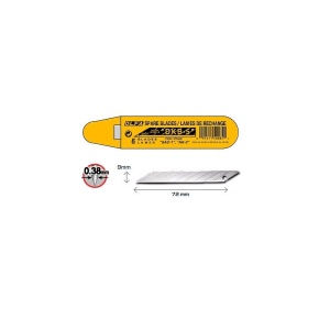 Set 5 lame inox de precizie 9 mm OLFA DKB-5 Japonia, unghi 30° - Img 2