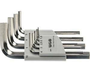 Set chei hexagonale scurte WGB 1,5-10 mm, 9 piese, crom-vanadiu
