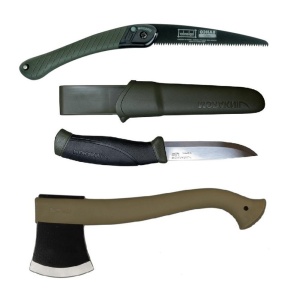 Set cuțit, fierastrau si topor pentru bushcraft, camping, vanatoare, Morakniv