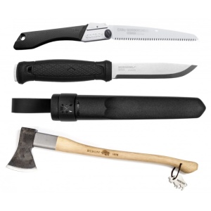 Set Cutit Garberg INOX, Fierastrau Silky Gomboy 240mm cu 10dinti, 30mm si Bison 1250g cu protectie - Img 2