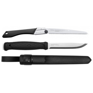Set Cutit Garberg Inox Si Fierastrau pliabil bushcraft, camping Silky Gomboy 240mm cu 10dinti, 30mm - Img 2
