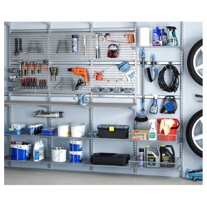 Sina simpla de perete Dolle Single Slot 1995mm, argintie, pentru rafturi modulare - Img 8