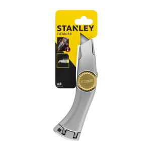 Stanley 2-10-122, Cutter compact metalic cu lama retractabila, 185mm + 3 lame trapezoidale 62mm - Img 3