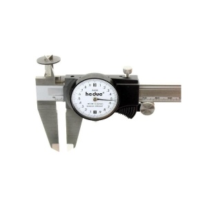 Subler din otel inoxidabil cu ceas comparator 200 mm Hedue - Img 2