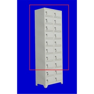 Vestiar cusetat 3x8 cu picioare, 650x250x1970 mm