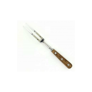 1110FO15COL Furculita curbata, lungime 17cm, maner din lemn de maslin, Sabatier Authentique - Olive. - Img 2