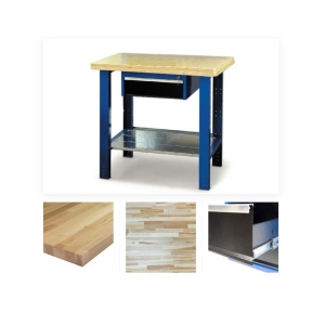 Banc de lucru 1000mm cu blat din lemn de fag si sertar