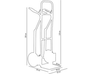 Carucior transport cu platforma Cargo Point max. 150kg, H 1190mm, din aluminiu - Img 7