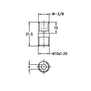 Convertor Ext. M10x1.25 - Ext. BSW 3/8 NOGA - Img 3