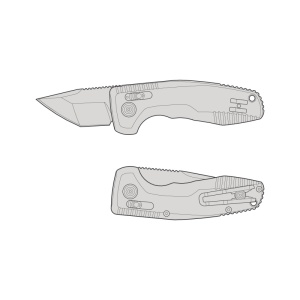 Cutit automat SOG TAC AU Compact CA Tanto 15-38-14-57, lama Tanto Cryo D2, AU-XR Lock, maner din aluminiu, California Legal Automatic Knife - Img 14