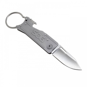 Cutit breloc SOG KeyTron KT1001-CP, lama 5Cr15MoV, Lockback, desfacator sticle integrat, EDC Keychain Knife - Img 3