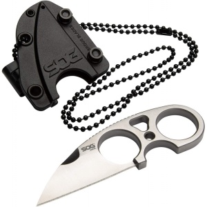 Cutit neck knife SOG Snarl, otel 9Cr18MoV, lama Sheepsfoot 58 mm - Img 8