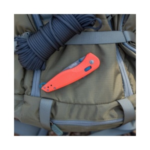Cutit pliabil SOG Aegis AT Rescue Red Indigo 11-41-10-41, lama Drop Point CRYO D2, deschidere asistata, AT-XR Lock, maner GRN, EDC Premium - Img 6