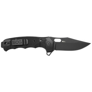 Cutit pliabil SOG SEAL XR Black 12-21-02-57, lama Clip Point CPM S35VN Black Cerakote, XR Lock, Flipper, Thumb Stud, maner GRN Black, Made in USA