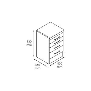 Dulap metalic cabinet medical/stomatologic cu 4 sertare, 500x460x830 mm - Img 2