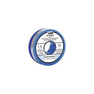 Fludor (cositor cu sacaz) Sn100Ni Ø1mm 70g, pentru electronica fina, fara plumb