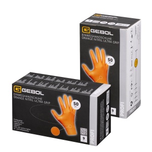 Gebol 709668, Set 50 de manusi de protectie Orange Nitril Ultra Grip, din nitril, uz profesional, marimea 8/M - Img 3