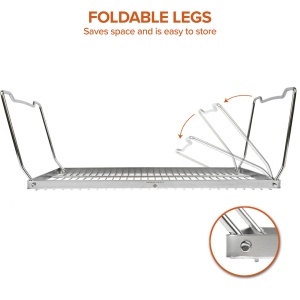 Gratar pliabil pentru foc de tabara Stabilotherm BBQ Grid Large din otel inoxidabil - Img 6