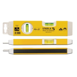 Nivela cu 2 bule si magnet 70TM de 22cm, Stabila - Img 2