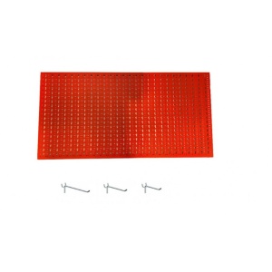 Panou perforat orizontal de 1000x500mm rosu cu set de 25 carlige metalice - Img 2