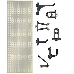Panou perforat vertical de 500x1000 mm alb cu set 20 carlige