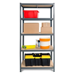 Raft metalic depozitare, 180 x 90 x 40 cm, gri antracit, 5 polite, 175 kg/polita - Img 4