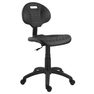Scaun profesional WORK, ergonomic, inaltime reglabila, suport lombar, roti silentioase, negru - Img 5