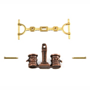 Set 2 pompe duble din metal pentru navomodele, 11mm, Amati - Img 1
