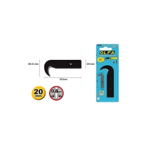 Set 3 lame cutter tip carlig OLFA HOB-1 Japonia, pentru linoleum si mocheta - Img 2