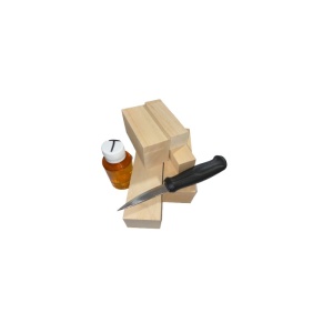 Set 5 blocuri din lemn de tei pentru cioplit cu 50 ml ulei tung + cutit sculptura basic, Morakniv - Img 3