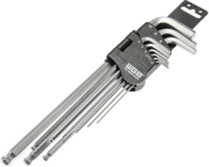 Set chei hexagonale cu cap sferic WGB 1,5-10 mm, 9 piese