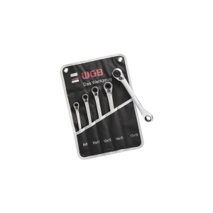 Set chei inelare duble cu clichet reversibil WGB 8-19 mm, 5 piese, crom-vanadiu, Ius Brasov - Img 2