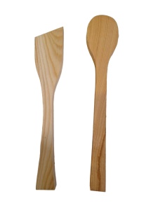 Set lingura subtire si spatula de cioplit din lemn de cires