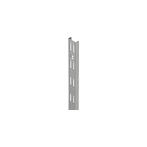 Sina dubla de perete Dolle Double Slot 495mm, argintie, pentru rafturi modulare - Img 2