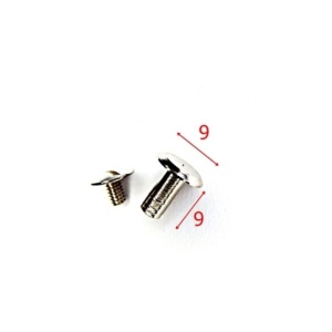 Surub din alama nichelata 9 mm pentru pielarie - Img 2