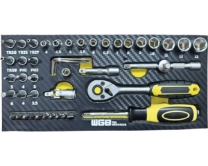 Trusă chei tubulare WGB 1/4", crom-vanadiu
