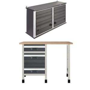 WB 2 Banc de lucru 1130x650x860 mm cu dulap suspendat, Wolfcraft - Img 2