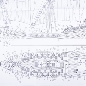 1027 Planuri constructie navomodel Amati, SCIABECCO/XEBEC - Vas cu tunuri 1753 - Img 2