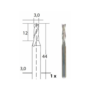 28761 Freza 2 caneluri 3.0x3.0mm, Proxxon - Img 2