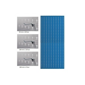 AB2 Panou profesional vertical albastru, 500x1000 mm cu set 25 carlige metalice - Img 2