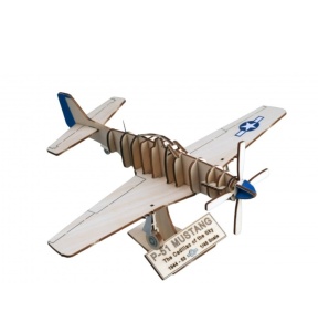 Aeromodel de vanatoare din lemn - North American P-51 Mustang 1/48