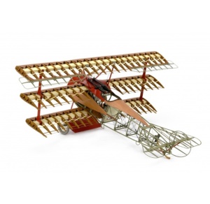 Aeromodel Fighter Fokker Dr I. scara1:16 Model de aeronavă din lemn și metal - Img 6